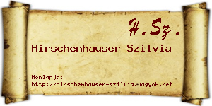Hirschenhauser Szilvia névjegykártya